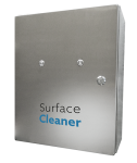 Produktbild SurfaceCleaner-100, rechteckiges Edelstahlgehäuse mit SurfaceCleaner Schriftzug