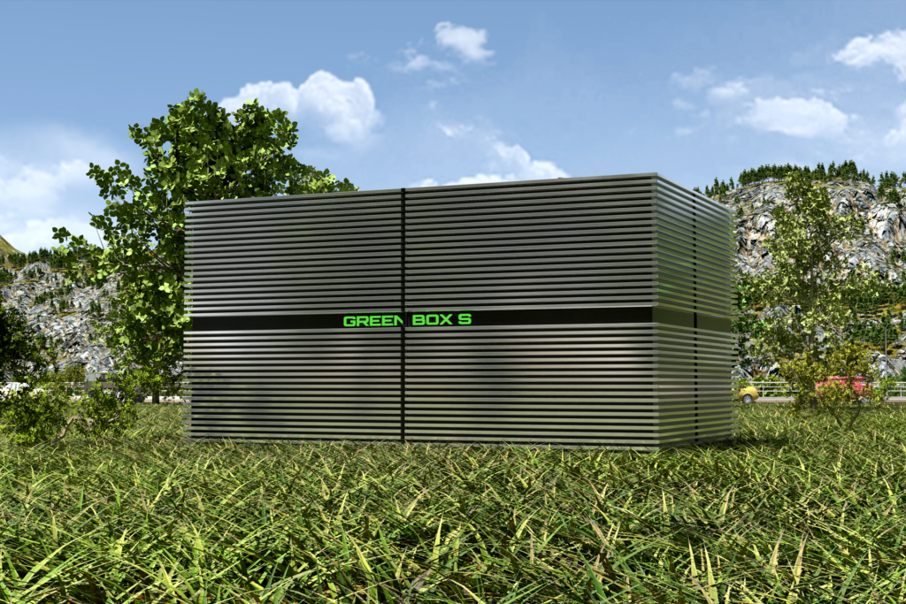 Imagebild der Greenbox von Denkgrün auf einer Wiese